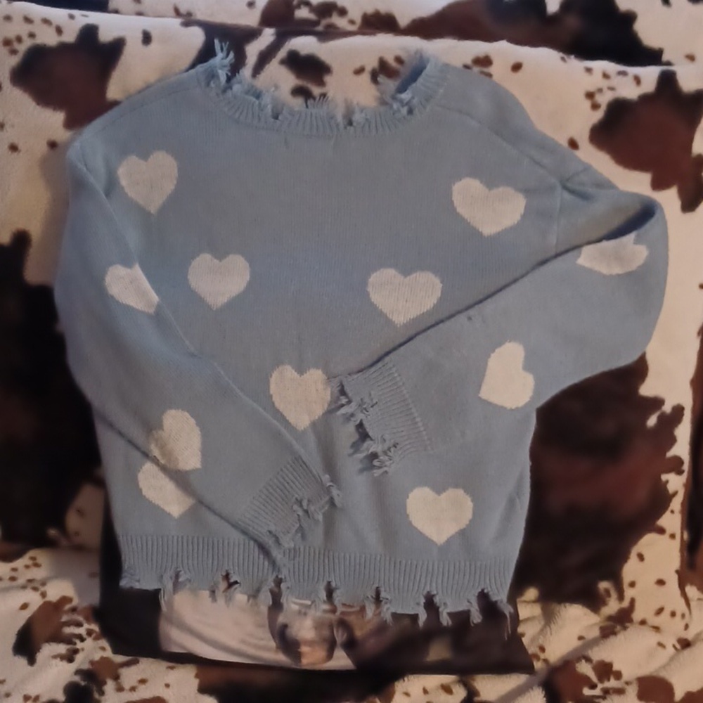 BELLE DU JOUR, SWEATER, WITH AEROPOSTALE HIGH RISE FLARE JEANS, SIZE 000. - Picture 2 of 15